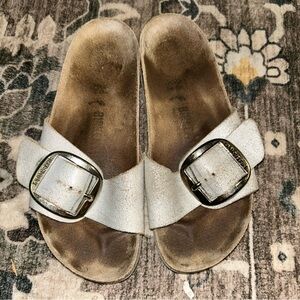 Birkenstock Sandals with Silver Buckle